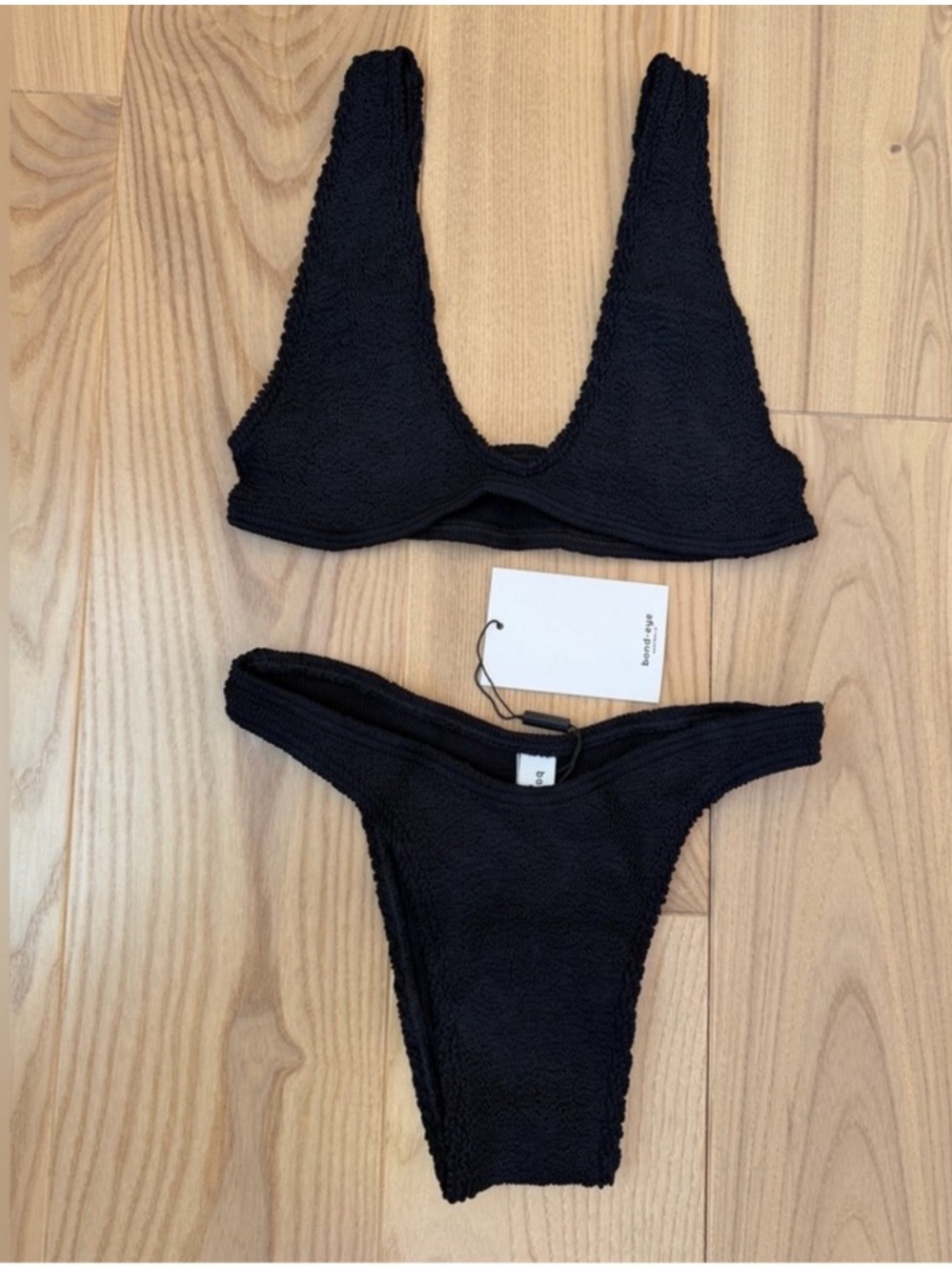 Bond-eye Swim Bikini Set Scout Bikini Top and Scene Bikini Bottom NWT Ribbed OS - Picture 2 of 13
